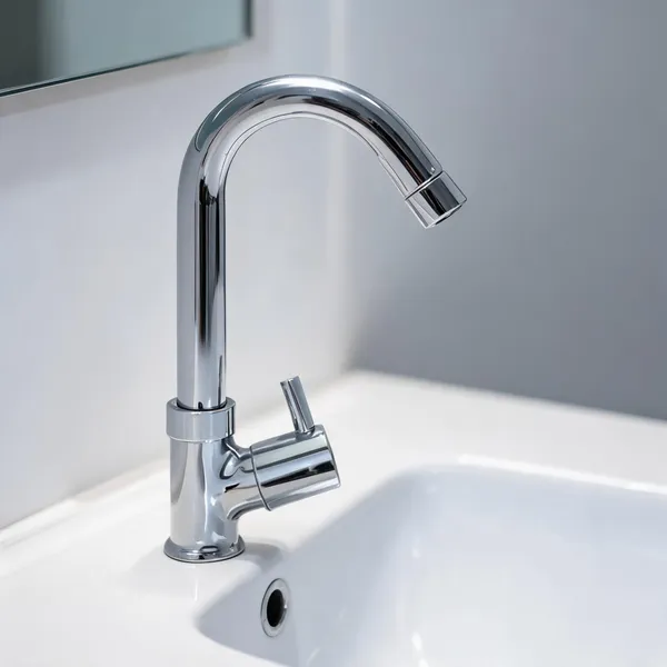 Chrome_Plated_Metal_Single_Lever_Gooseneck_Basin_Faucet