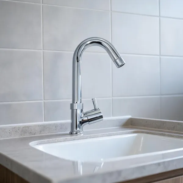 Chrome_Plated_Metal_Single_Lever_Gooseneck_Basin_Faucet