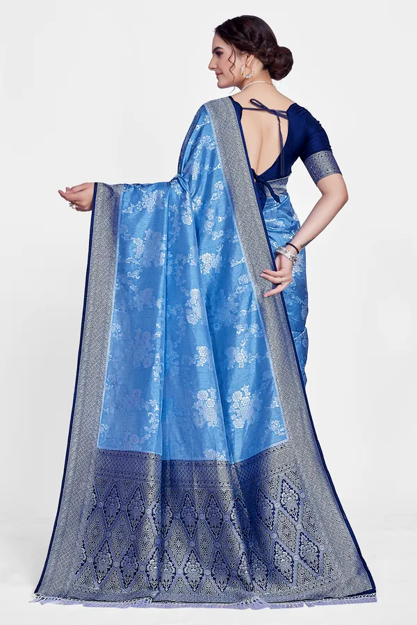 crystal_silk_Blue_Saree_For_Women