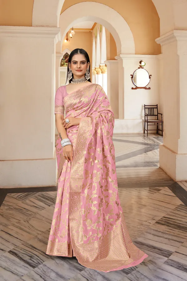 Pink_Organza_Saree_For_Women