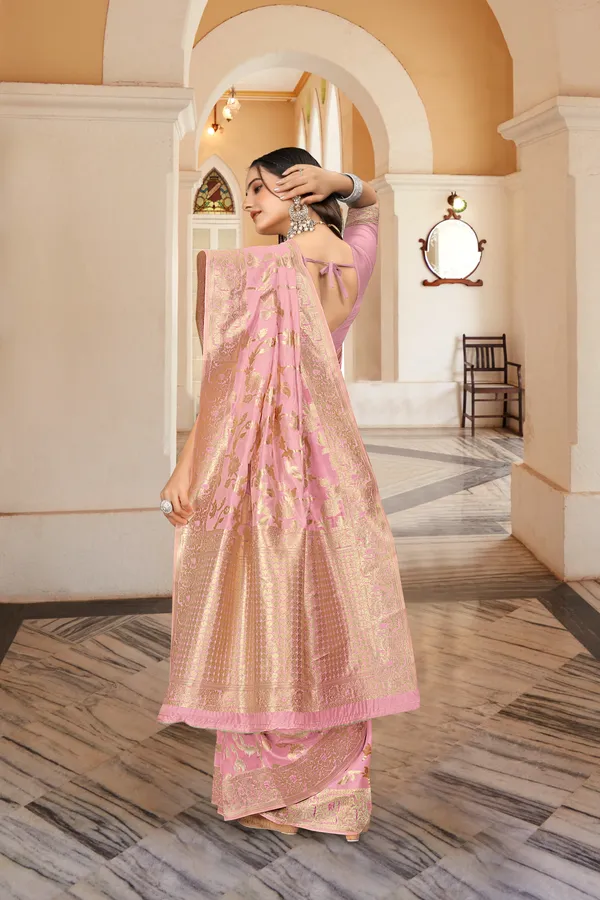 Pink_Organza_Saree_For_Women