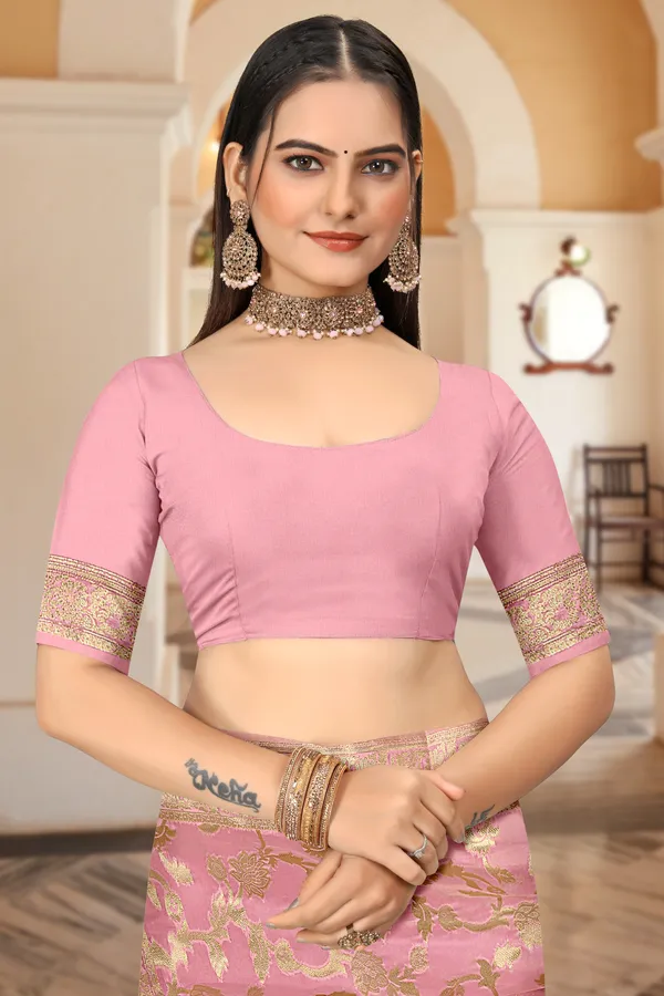 Pink_Organza_Saree_For_Women
