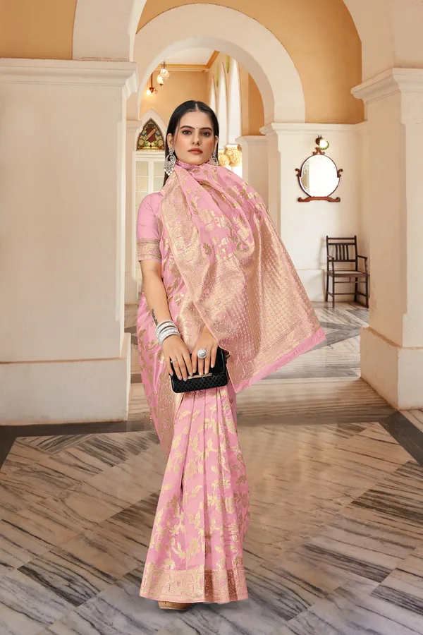 Pink_Organza_Saree_For_Women
