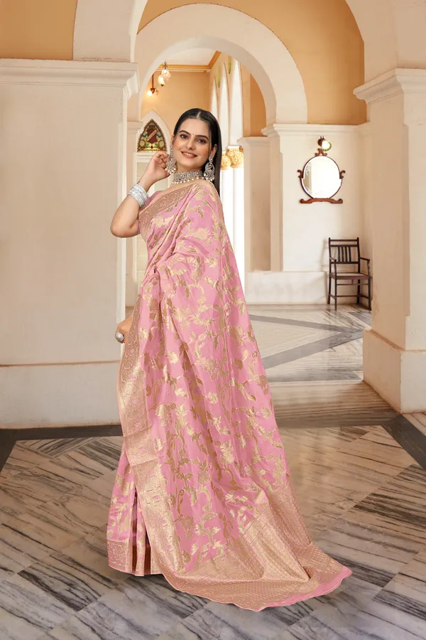 Pink_Organza_Saree_For_Women
