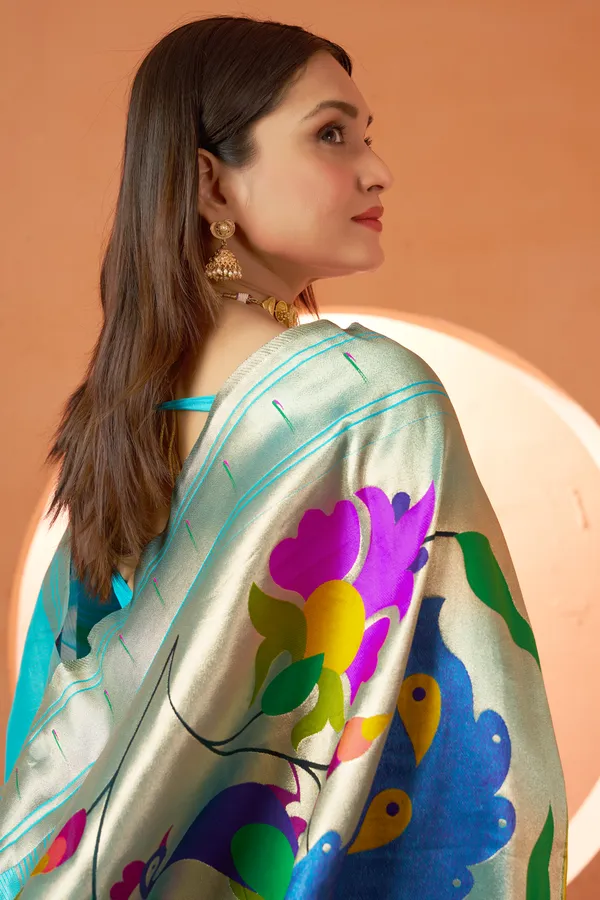 Sky_Blue_Dola_Silk_Saree_For_Women
