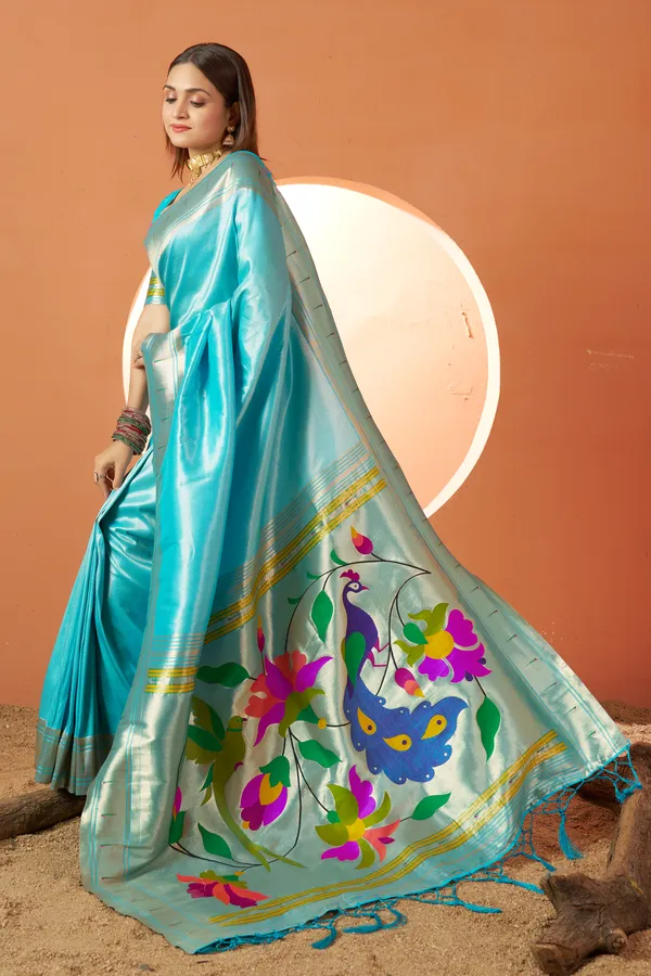 Sky_Blue_Dola_Silk_Saree_For_Women