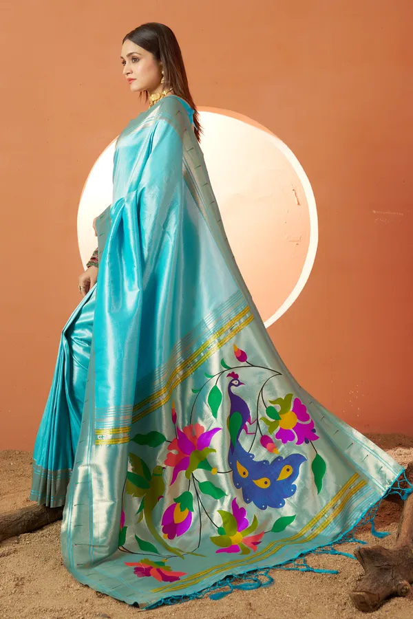 Sky_Blue_Dola_Silk_Saree_For_Women