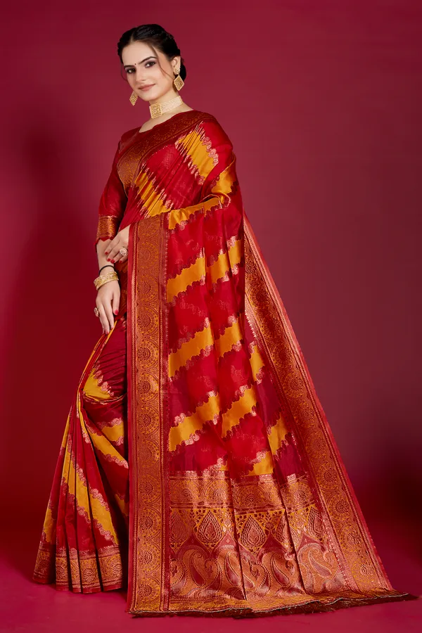 Organza_Saree_with_Blouse_Piece_|_Stylish_Saree_for_Women_Functions