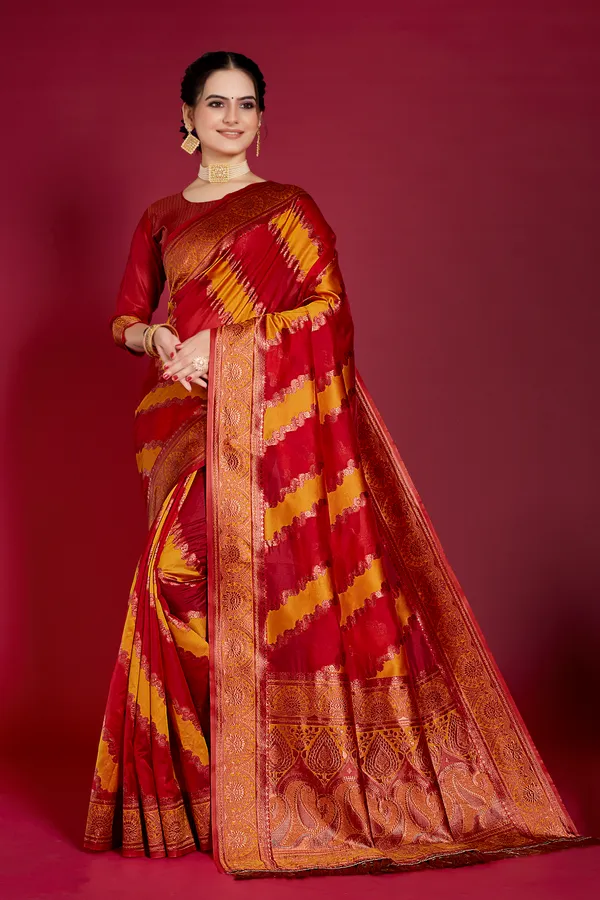 Organza_Saree_with_Blouse_Piece_|_Stylish_Saree_for_Women_Functions