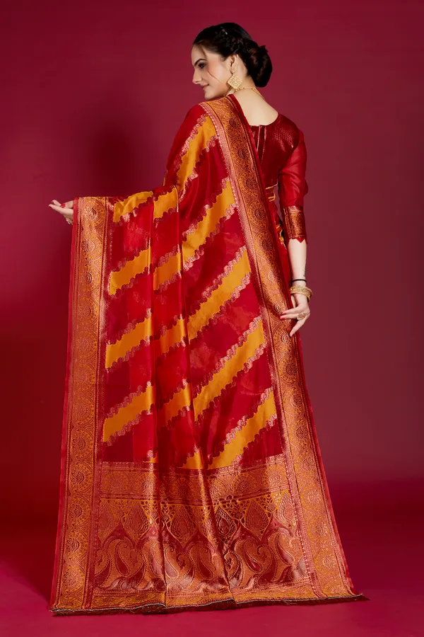 Organza_Saree_with_Blouse_Piece_|_Stylish_Saree_for_Women_Functions