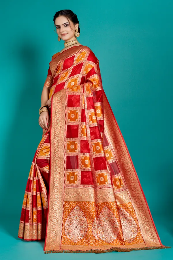 Premium_Organza_Banarasi_Silk_Sarees_new_collection_for_wedding_Occasion_with_Gold_Tone_Zari_work_Beautiful_Saree