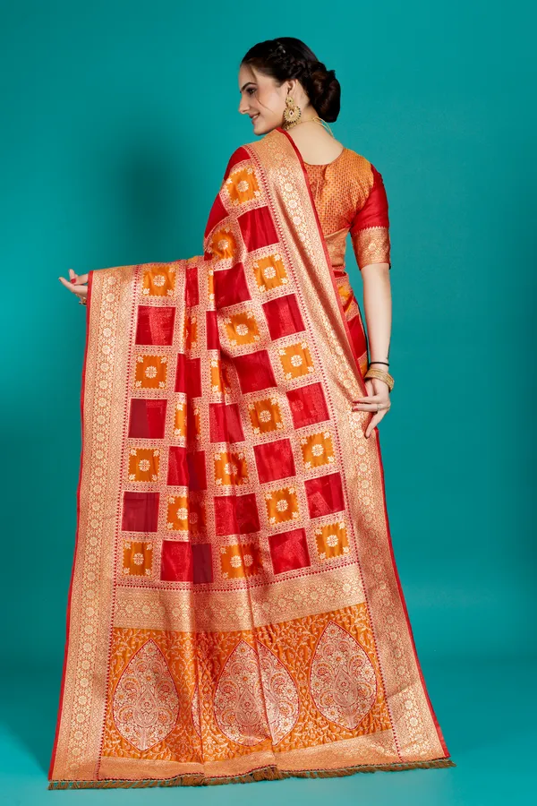 Premium_Organza_Banarasi_Silk_Sarees_new_collection_for_wedding_Occasion_with_Gold_Tone_Zari_work_Beautiful_Saree