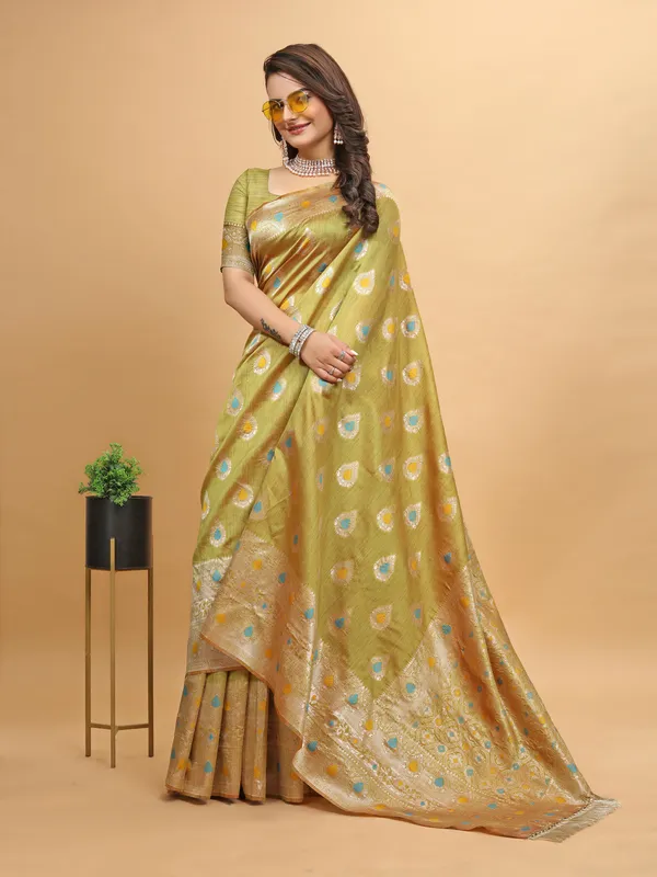 Premium_Cotton_Silk_Sarees_new_collection_for_wedding_Occasion_with_Crustal_Tone_Zari_work_in_a_Bright_and_Beautiful_color