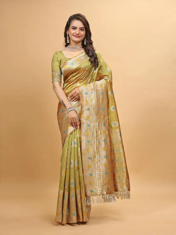 Premium_Cotton_Silk_Sarees_new_collection_for_wedding_Occasion_with_Crustal_Tone_Zari_work_in_a_Bright_and_Beautiful_color