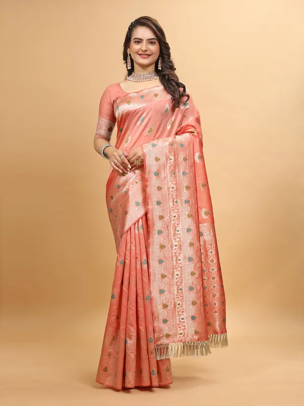Premium_Cotton_Silk_Sarees_new_collection_for_wedding_Occasion_with_Crustal_Tone_Zari_work_in_a_Bright_and_Beautiful_color