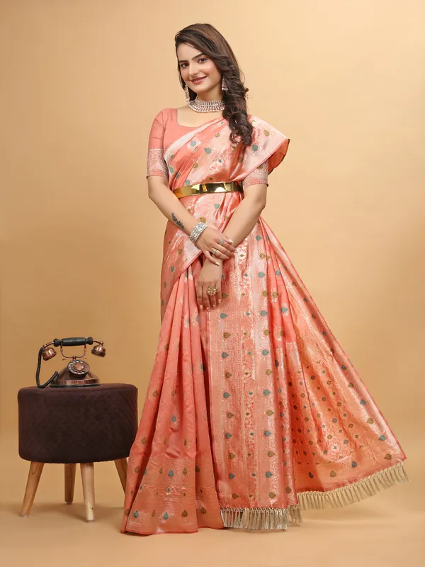 Premium_Cotton_Silk_Sarees_new_collection_for_wedding_Occasion_with_Crustal_Tone_Zari_work_in_a_Bright_and_Beautiful_color