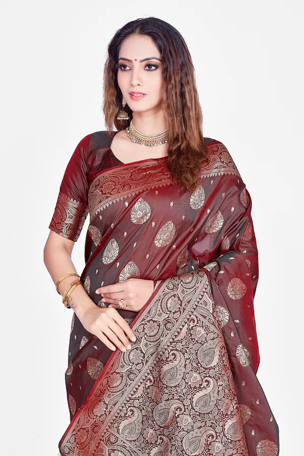 Coffee_Banarsi_Silk_Saree_For_Women