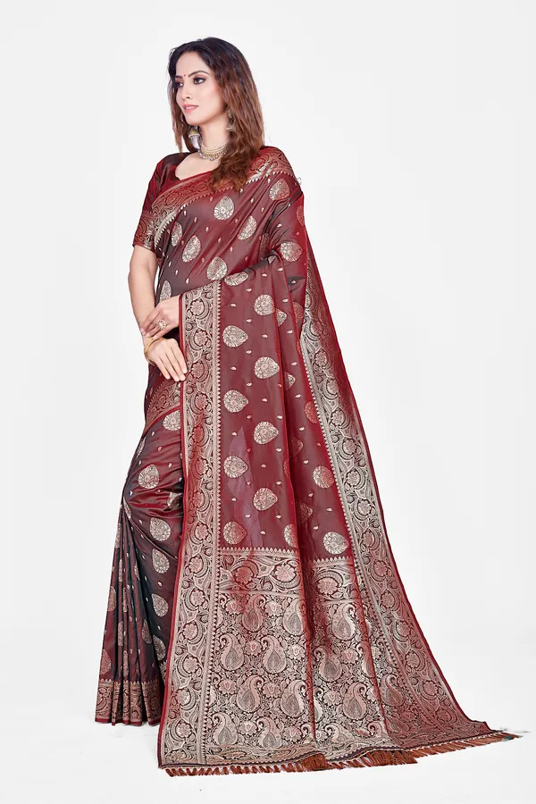 Coffee_Banarsi_Silk_Saree_For_Women