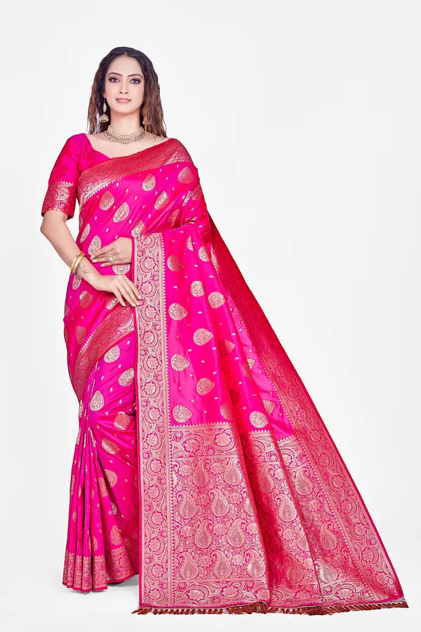 Pink_Banarsi_Silk_Saree_For_Women
