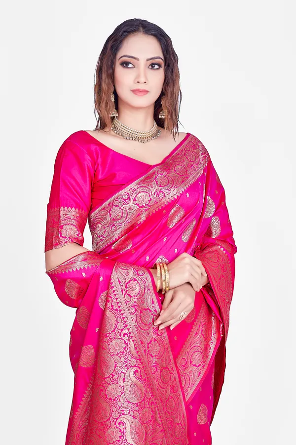 Pink_Banarsi_Silk_Saree_For_Women