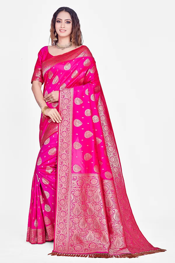 Pink_Banarsi_Silk_Saree_For_Women