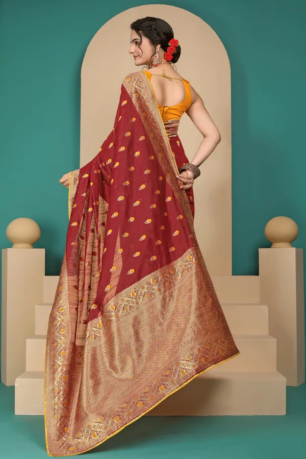 Maroon_Cotton_Saree_For_Women
