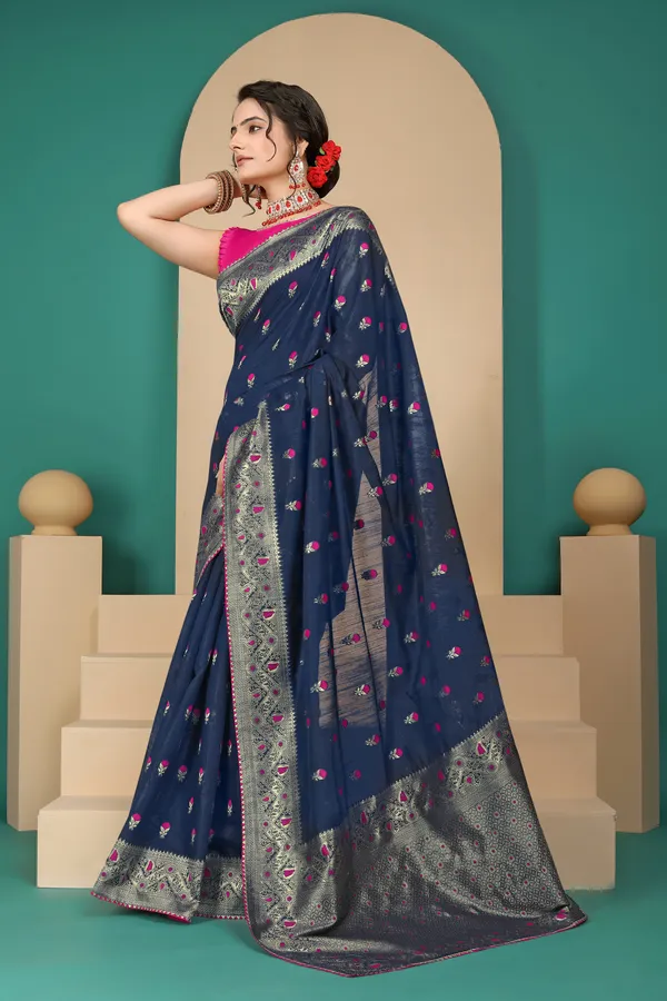 Blue_Cotton_Saree_For_Women