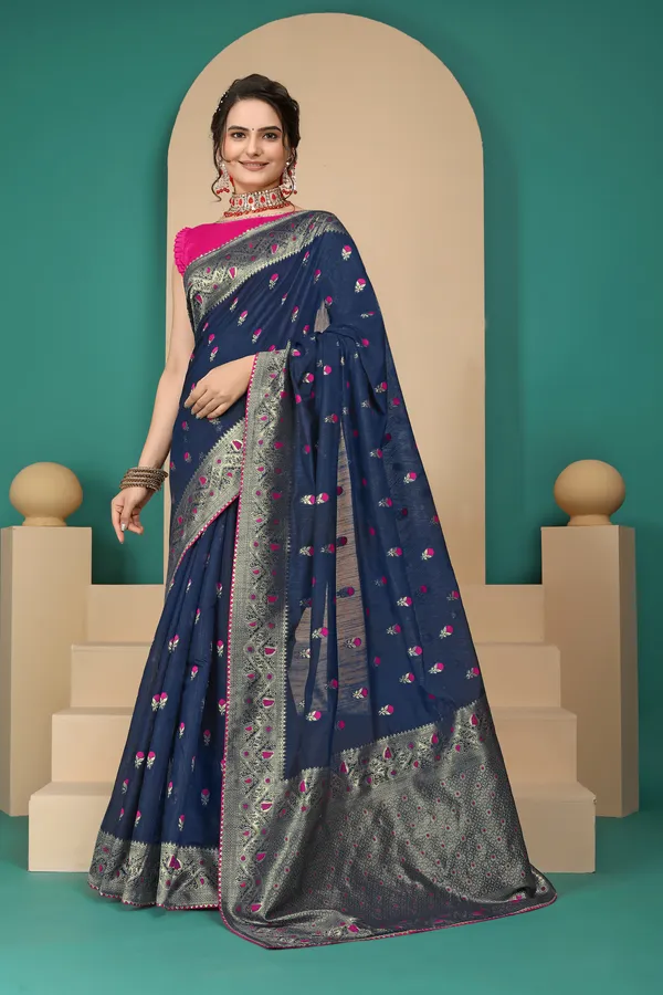 Blue_Cotton_Saree_For_Women
