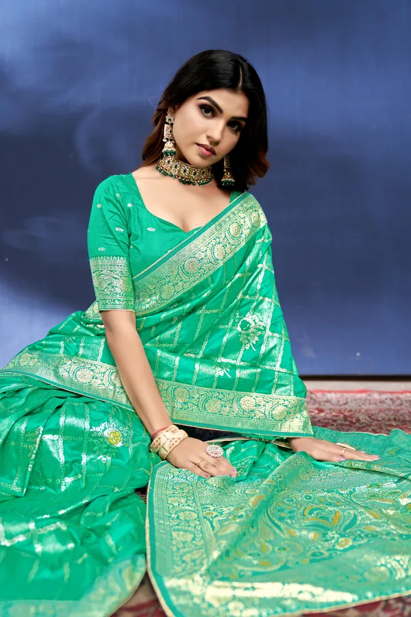 Rama_Green_Dola_Saree_For_Women
