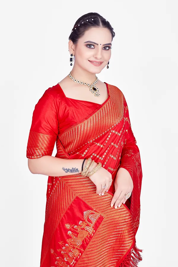 Red_Dola_Saree_For_Women