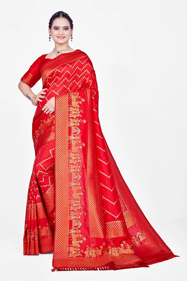 Red_Dola_Saree_For_Women
