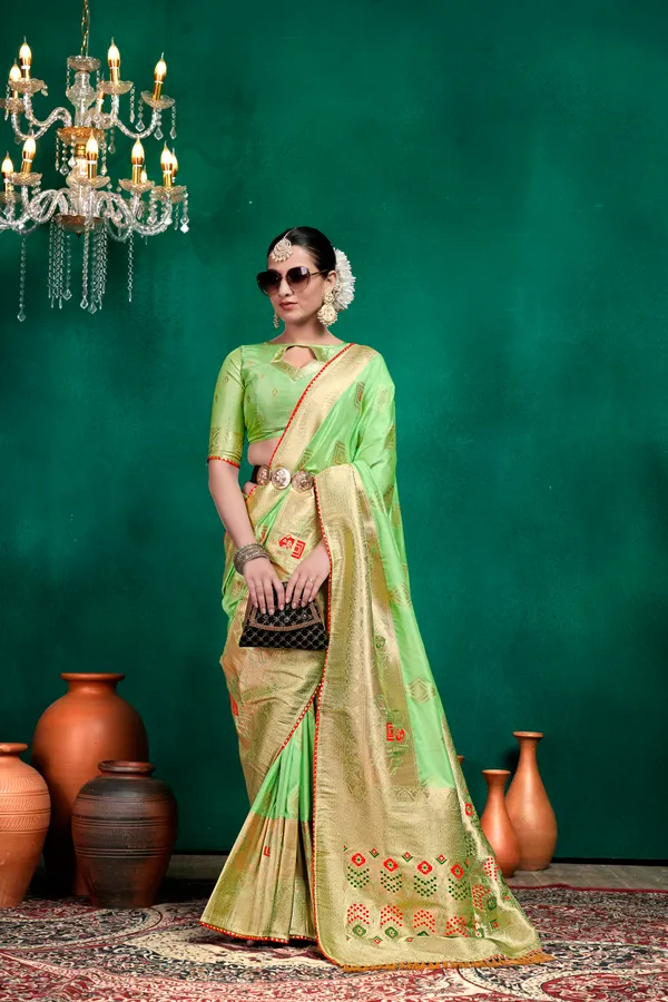 Green_Dola_Saree_For_Women