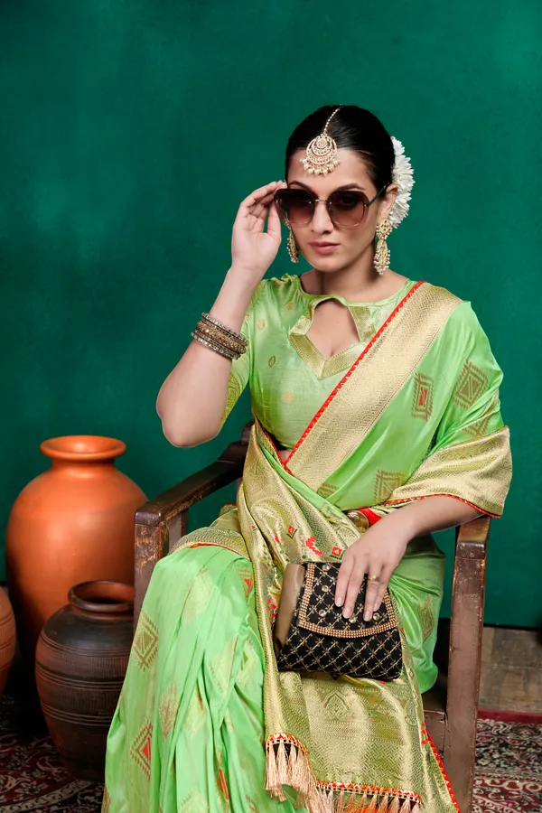 Green_Dola_Saree_For_Women