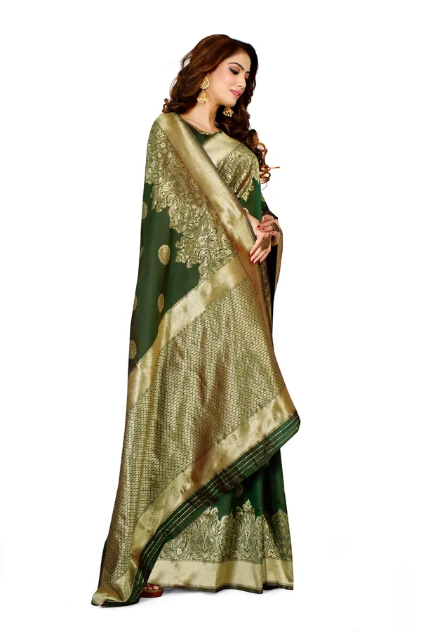 Green_Dola_Saree_For_Women