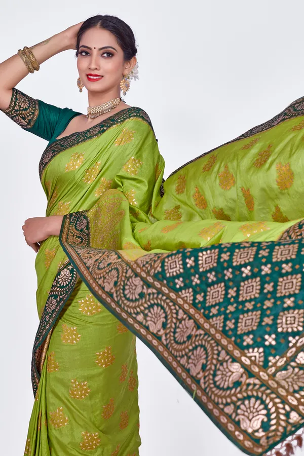 Green_Dola_Saree_For_Women