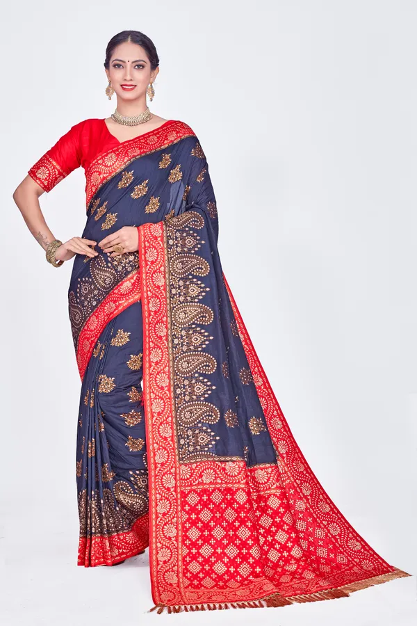 Blue_+_Red_Dola_Saree_For_Women