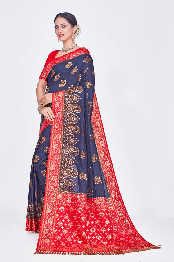 Blue_+_Red_Dola_Saree_For_Women
