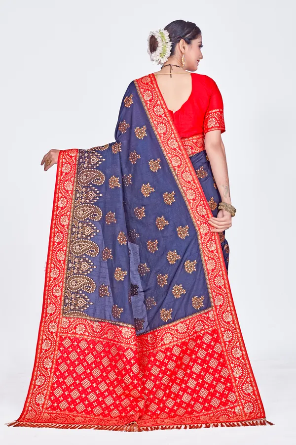 Blue_+_Red_Dola_Saree_For_Women