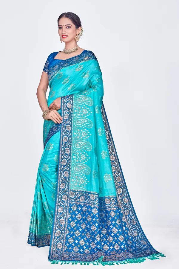 Sky_Blue_Dola_Saree_For_Women