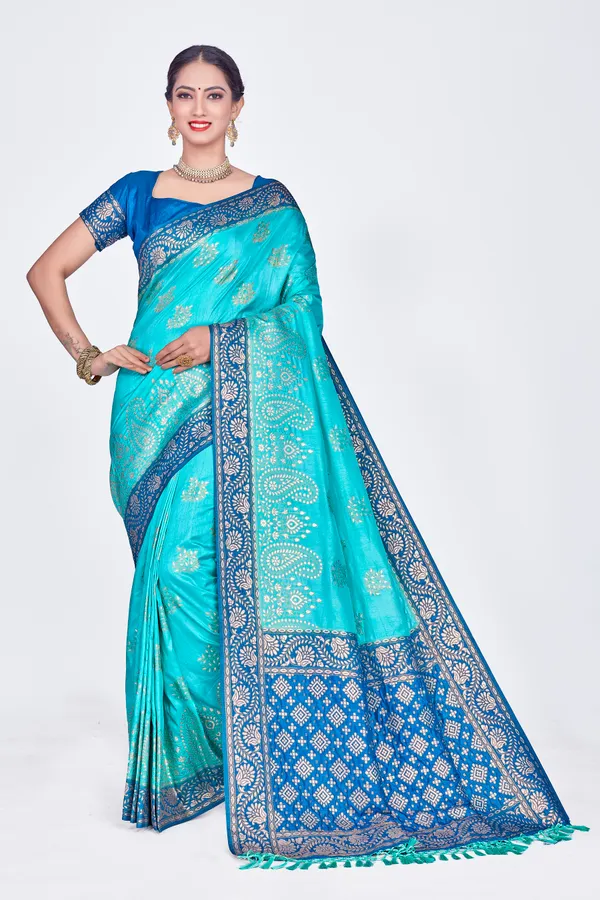 Sky_Blue_Dola_Saree_For_Women