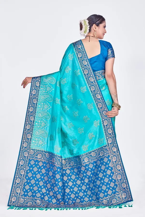 Sky_Blue_Dola_Saree_For_Women