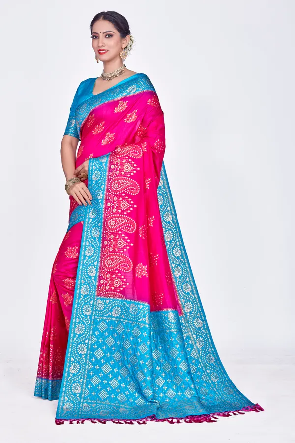 Pink_+_Sky_Blue_Dola_Saree_For_Women