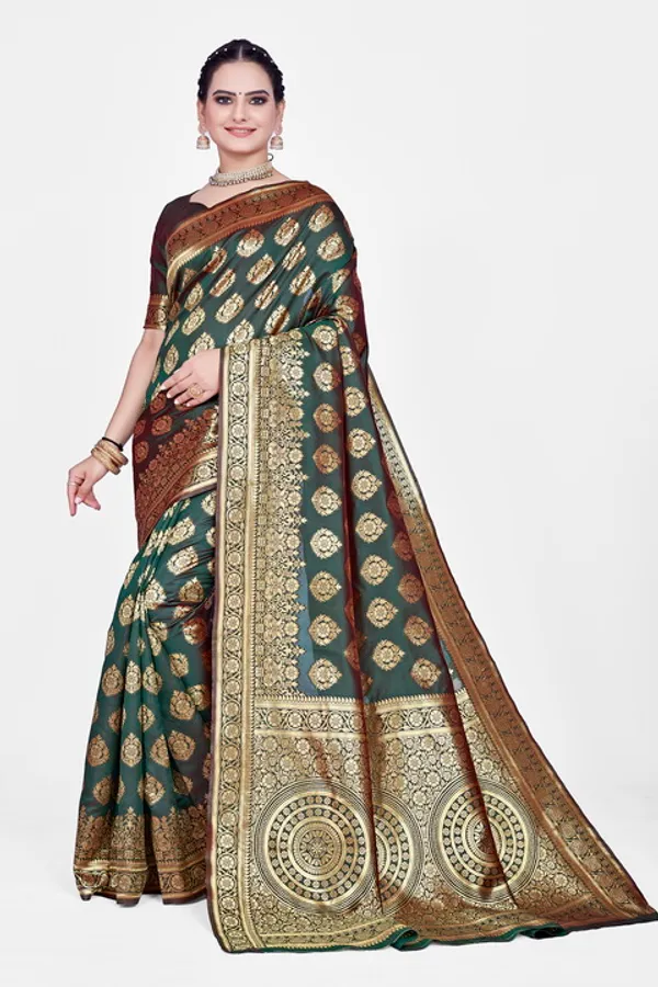 Green_Dola_Saree_For_Women