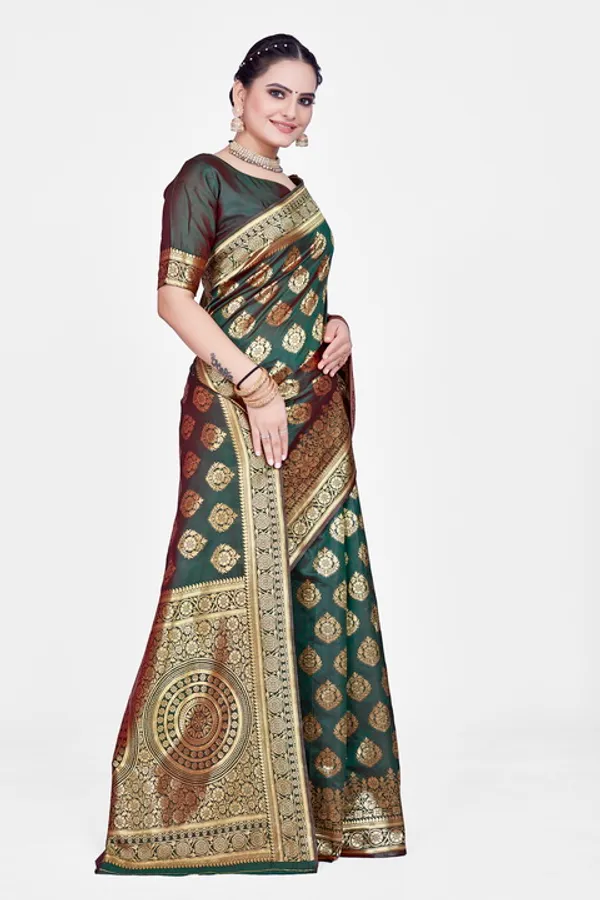 Green_Dola_Saree_For_Women