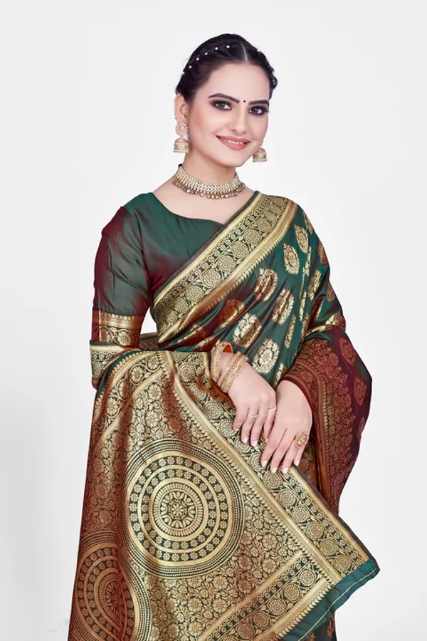 Green_Dola_Saree_For_Women