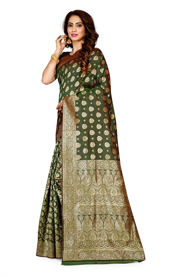 Green_Dola_Saree_For_Women