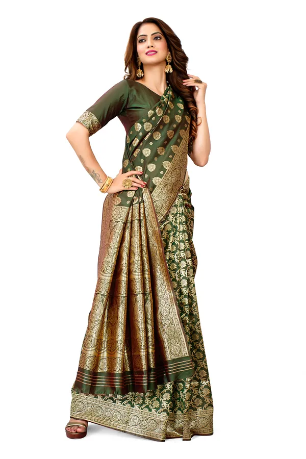 Green_Dola_Saree_For_Women
