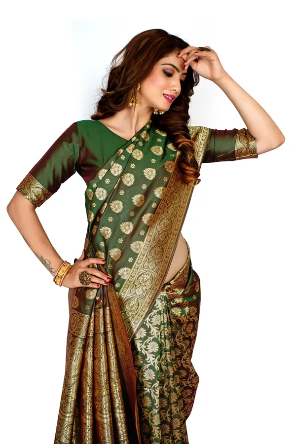 Green_Dola_Saree_For_Women