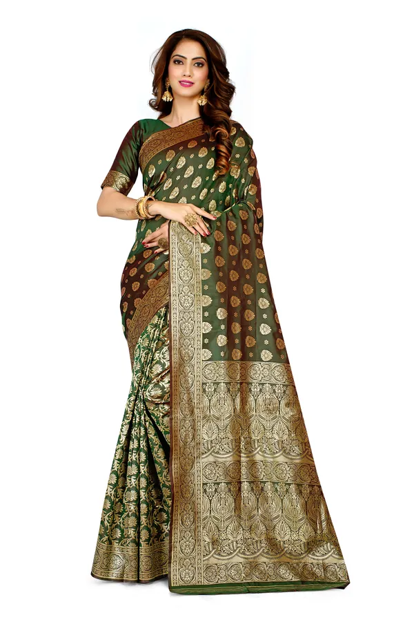 Green_Dola_Saree_For_Women