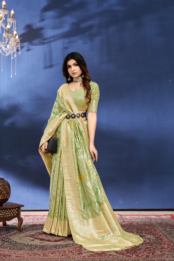 Green_Dola_Saree_For_Women